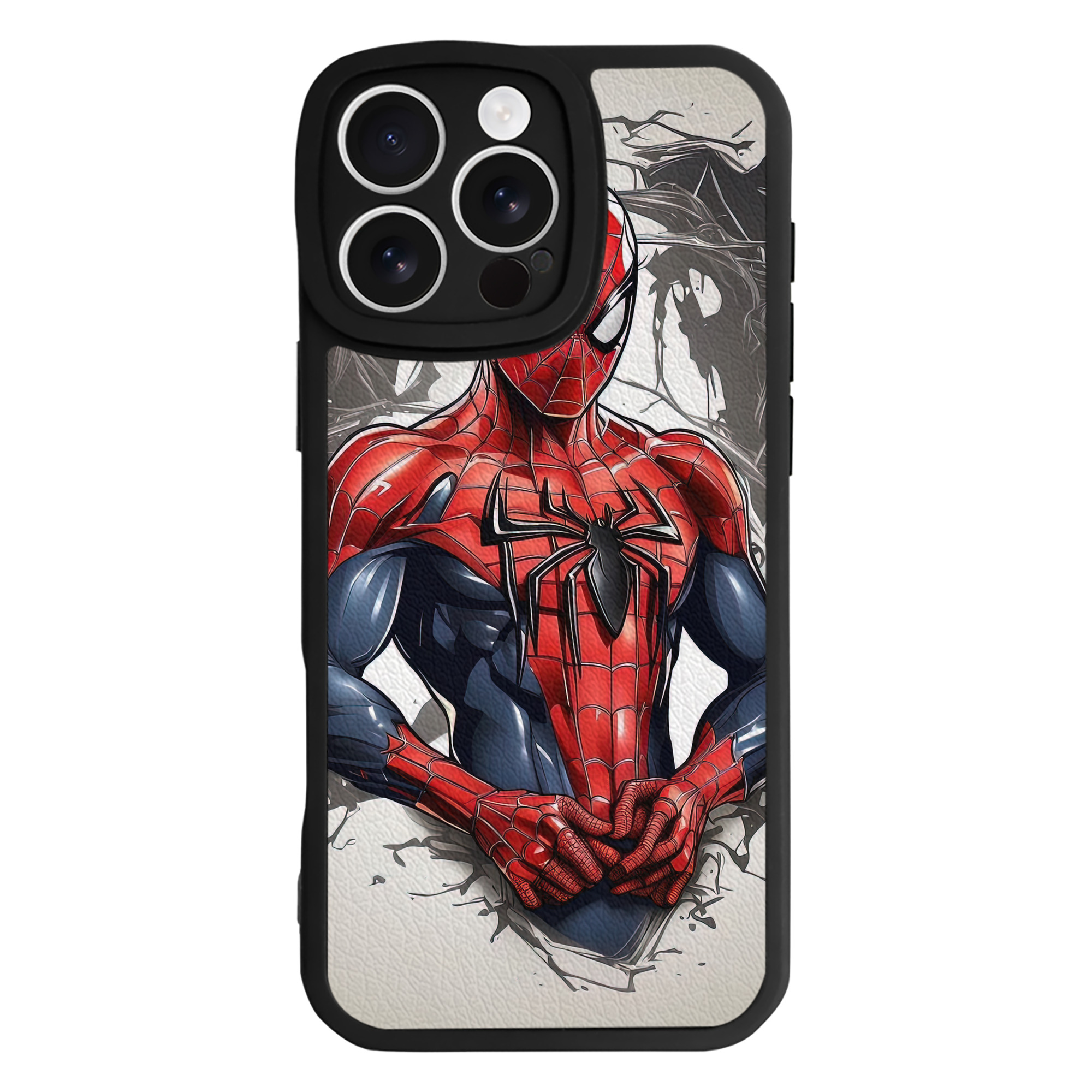 （画像用） Spider Man スパイダーマン 【iPhone 16シリーズ対応】シリコンスマホケース（レザー調） 材質：シリコン